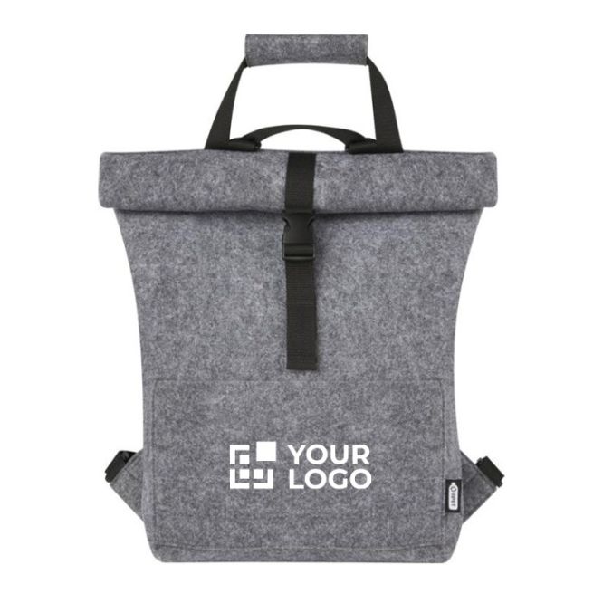 Zaino multifunzionale roll top in feltro riciclato 13l