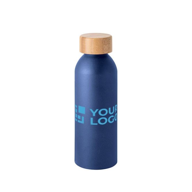 Borraccia in alluminio con tappo a vite in bambù 550mL.