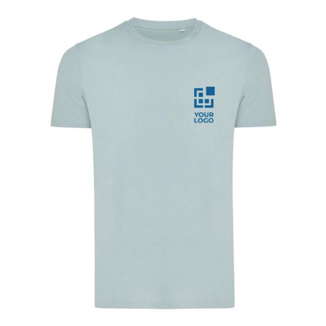 T-shirt in cotone riciclato e organico 180 g/m² Iqoniq Bryce color verde pastello vista area di stampa