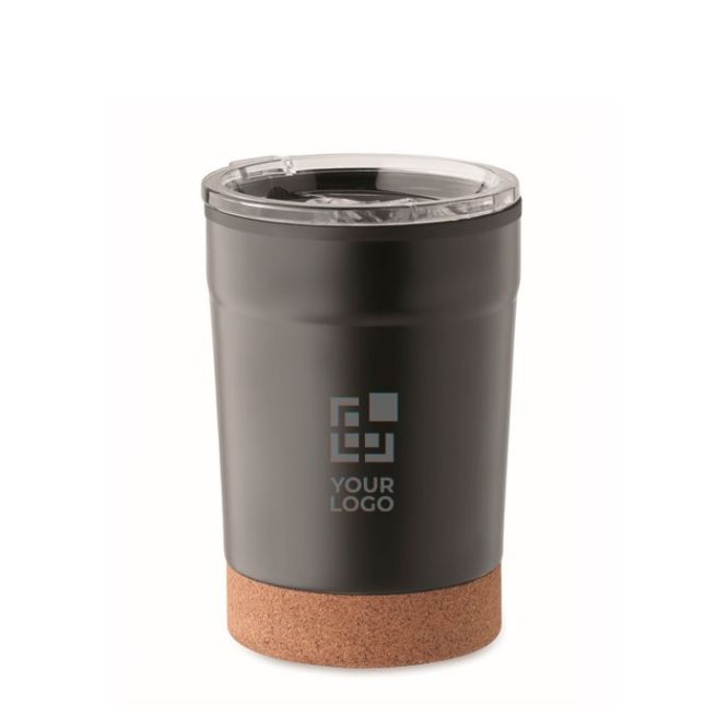Bicchiere da viaggio in acciaio inox e PP con base in sughero da 300ml