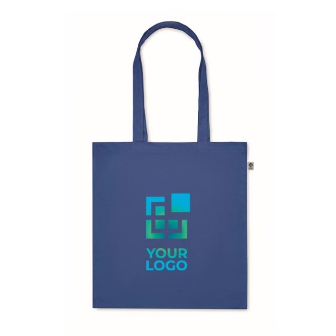 Borsa con manici lunghi e soffietto in cotone organico colorato 220g/m²