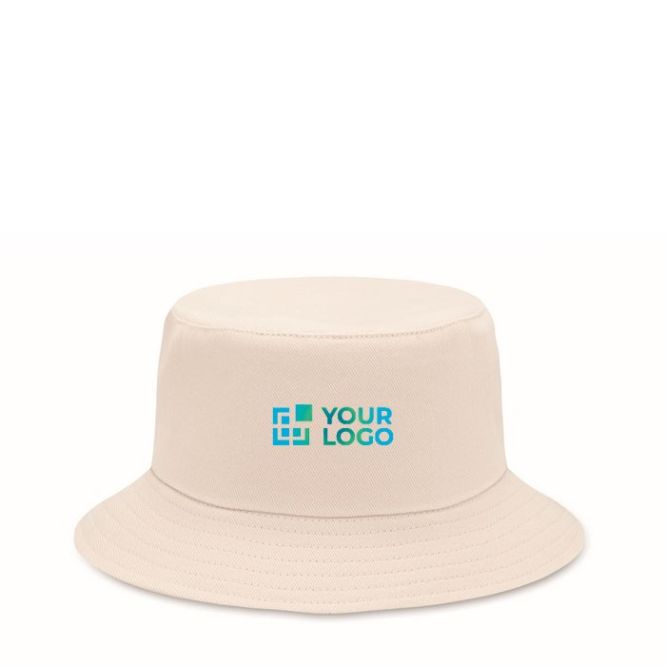 Cappello da pescatore in cotone spazzolato da 260 g/m² vista area di stampa