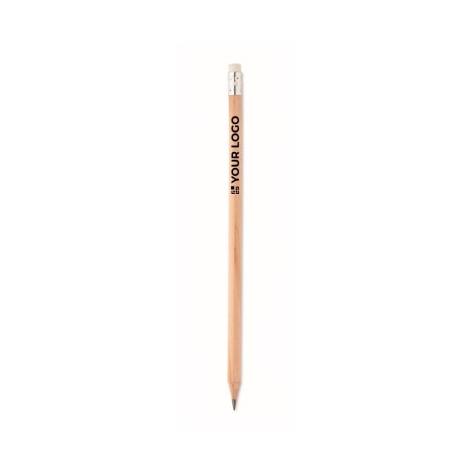 Matita classica in legno naturale con gomma per cancellare
