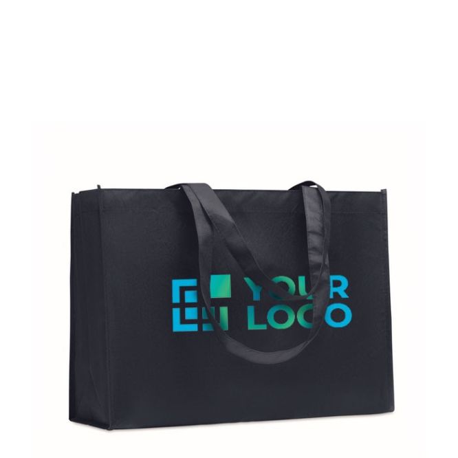 Shopper in TNT RPET da 80 gr/m² con manici lunghi e soffietto