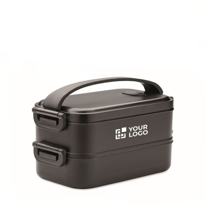 Lunch box doppio scomparto in PP riciclato e coperchio ermetico 1600ml