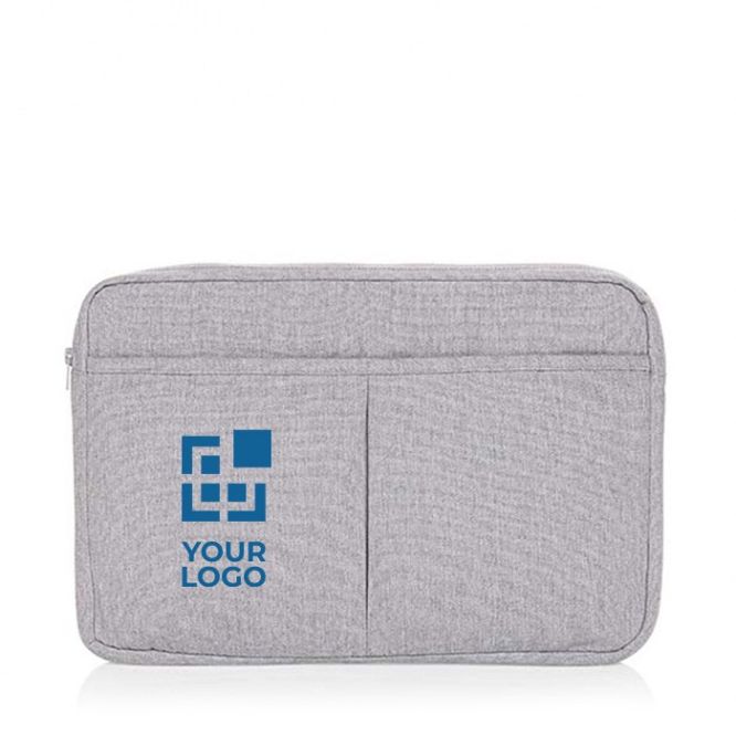 Custodia per pc portatile da 15,6'' in cotone riciclato da 340 g/m² color grigio vista area di stampa