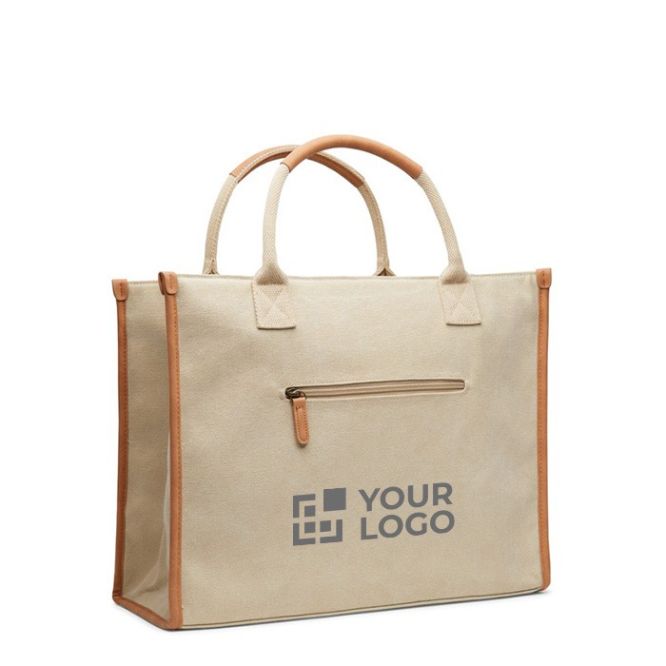 Borsa da ufficio in canvas riciclato RCS con tasca per pc
