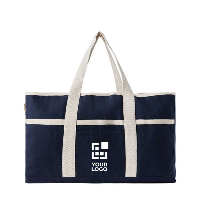 Borsa mare con porta asciugamano incluso in cotone riciclato 500 g/m²