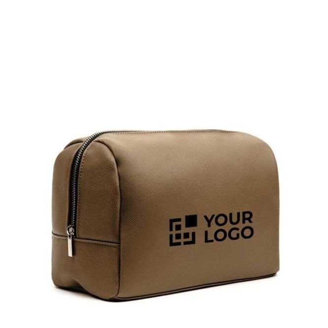 Beauty case da viaggio in ecopelle riciclata e poliestere con zip