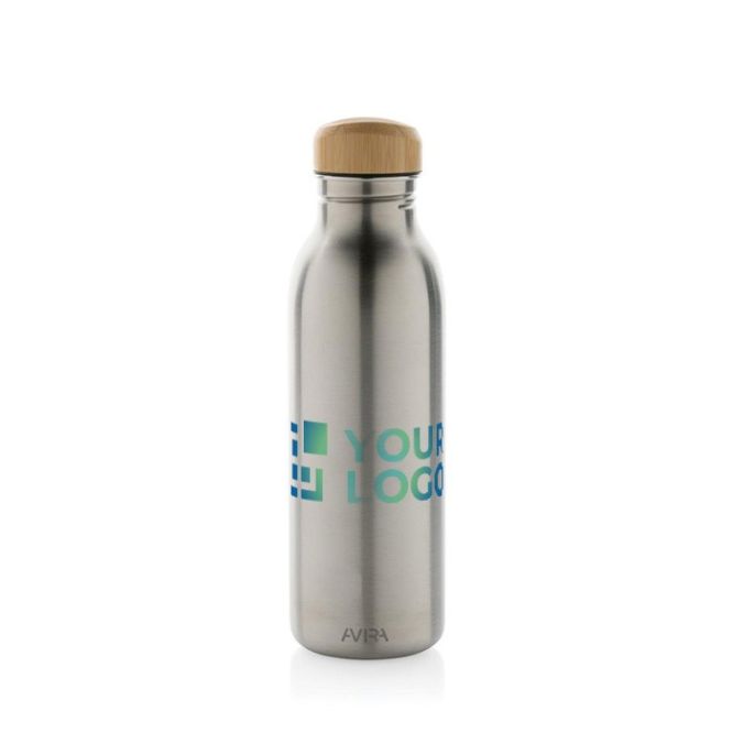 Borraccia in acciaio inox riciclato con tappo di bambù da 600 ml