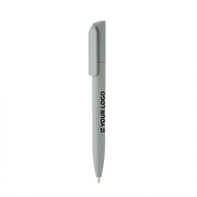 Mini penna ecologica con meccanismo twist e inchiostro blu Dokumental® color verde vista area di stampa