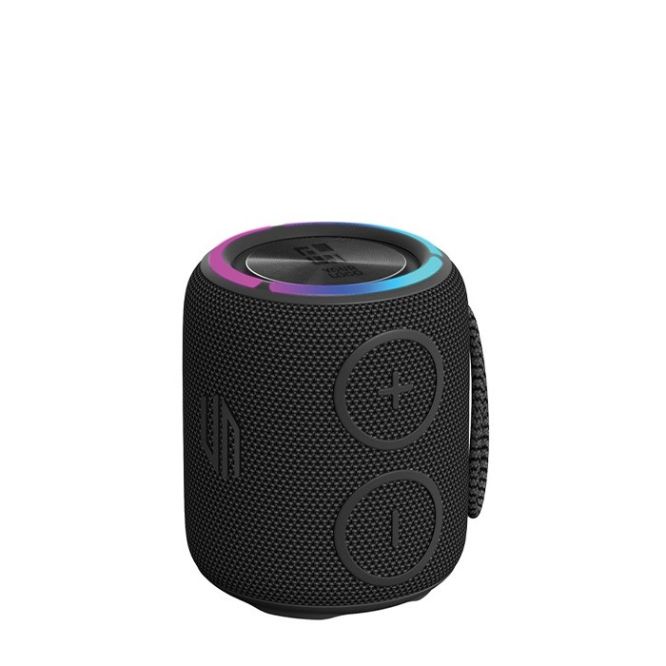 Altoparlante wireless impermeabile con doppi subwoofer da 16W color nero vista area di stampa