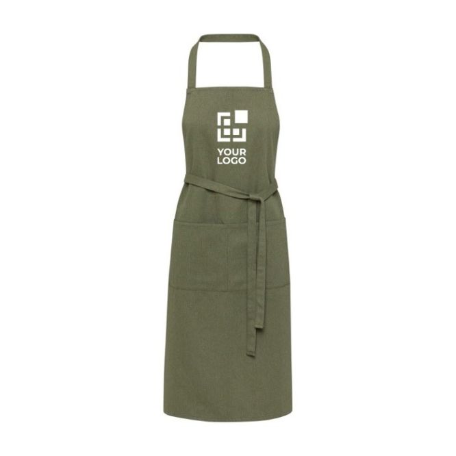 Grembiule con due tasche in poliestere e cotone riciclato da 320 g/m²