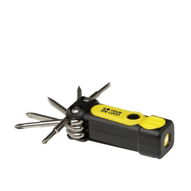 Set con 3 cacciaviti piatti e 3 a crocce e torcia con 2 luci a LED