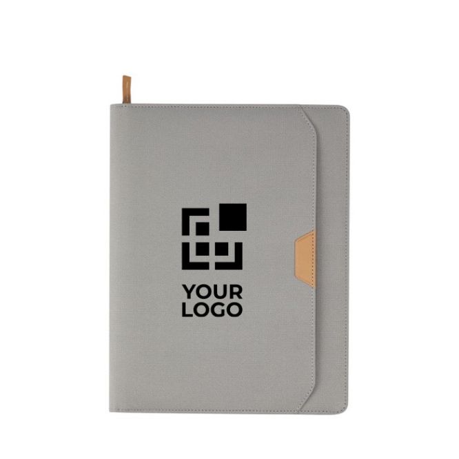 Portafoglio in poliestere riciclato con chiusura zip e block notes