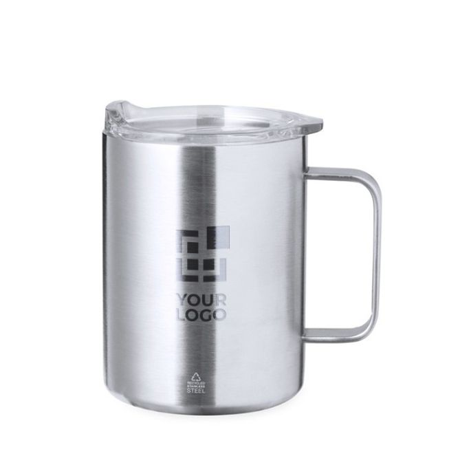 Tazza termica da viaggio in acciaio inox a doppia parete 370ml