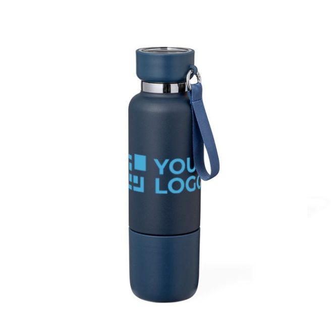 Borraccia termica in acciaio inox 500ml con bicchiere 300ml e manico