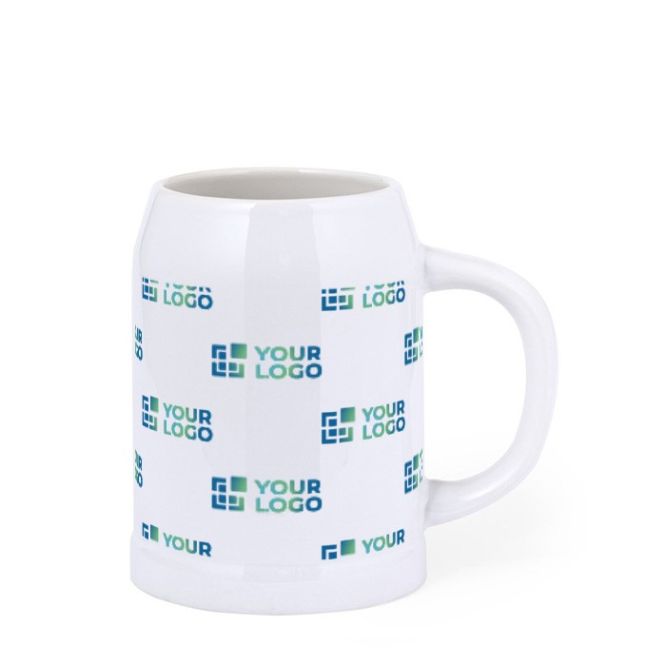 Boccale per birra in ceramica con finitura bianca da 700 ml.