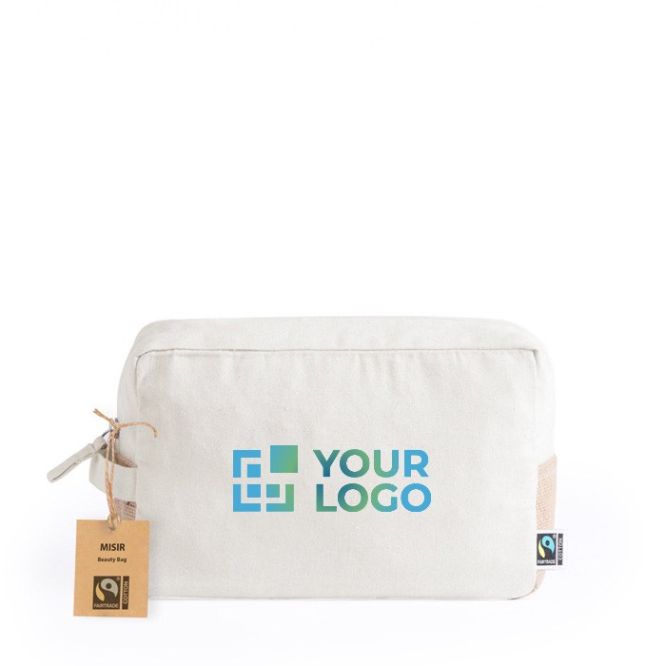 Beauty case in cotone Fairtrade con dettaglio in iuta