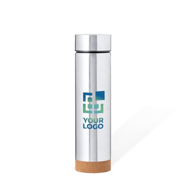 Thermos in acciaio inox con base in sughero ed infusore da 470 ml