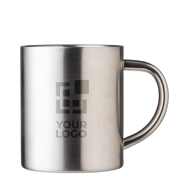 Tazza termica in acciaio inox con finitura argentata 300 ml