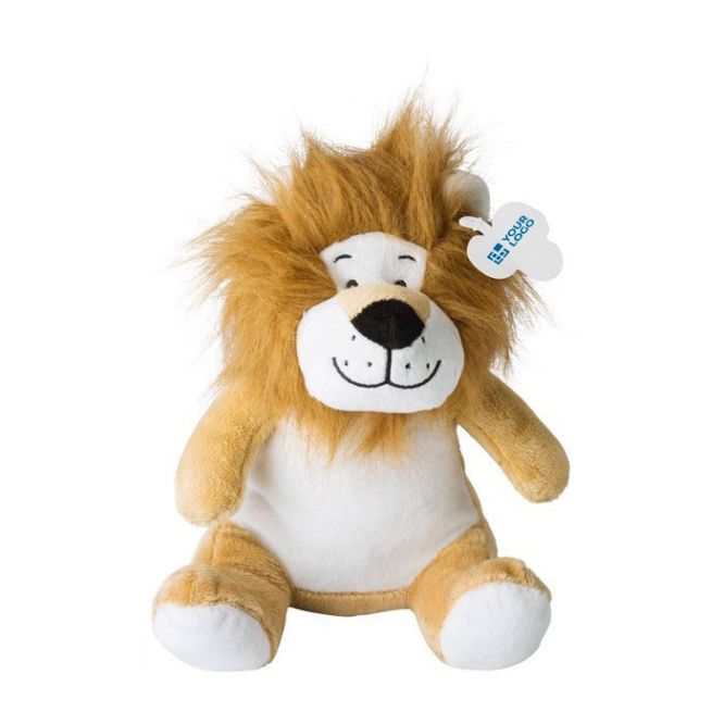 Leoncino di peluche con etichetta personalizzabile e occhi ricamati
