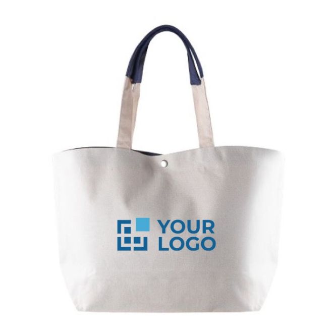 Borsa in cotone riciclato con chiusura a scatto 280 g/m²