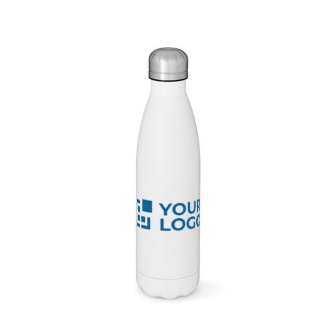 Borraccia bianca in acciaio inox riciclato con tappo anti goccia 500ml
