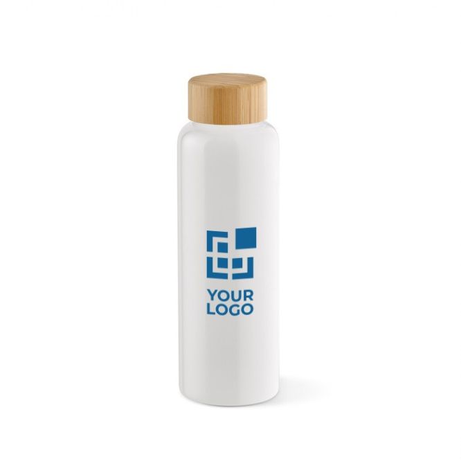 Borraccia in vetro borosilicato colorato con tappo in bambù da 490ml