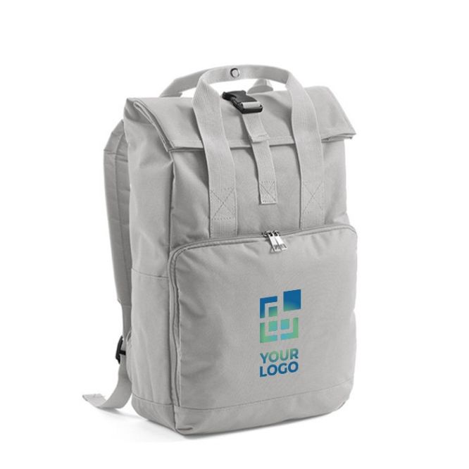 Zaino urban da 20 litri in rPET con chiusura roll top con fibbia