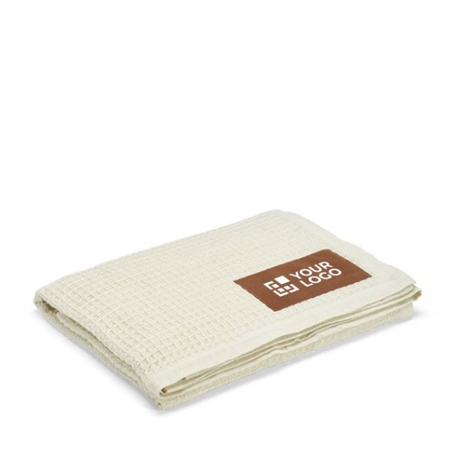 Coperta con patch personalizzabile in cotone riciclato da 200 g/m²