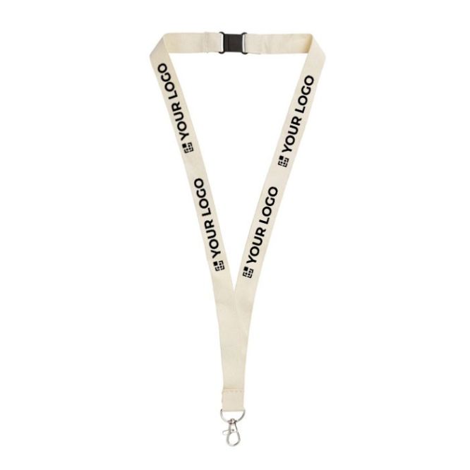 Lanyard in cotone organico porta badge con chiusura di sicurezza