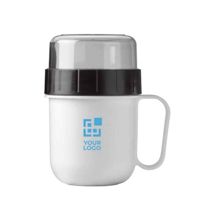 Barattolo porta alimenti a tazza con due scomparti da 520 e 230ml