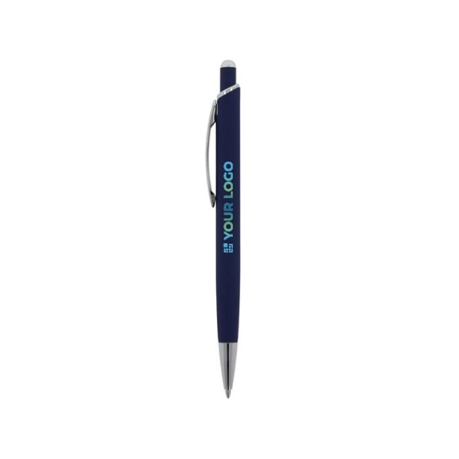 Penna colorata in alluminio con finitura soft-touch e inchiostro blu