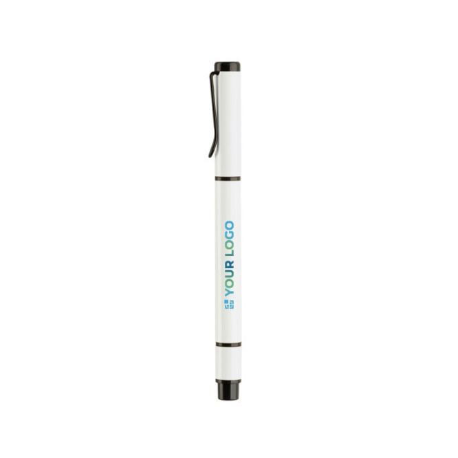 Penna in metallo con inchiostro blu ed evidenziatore giallo