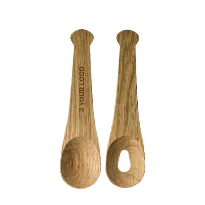 Set di 2 cucchiarelle realizzate in legno di quercia