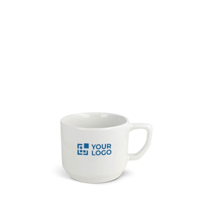 Tazza di porcellana bianca personalizzabile per bar e hotel da 250ml