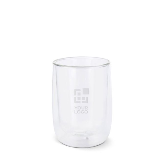 Bicchiere di vetro borosilicato soffiato a doppia parete da 320ml