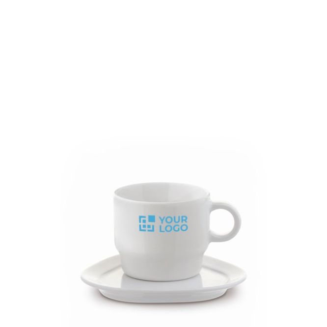 Tazza con piattino triangolare prodotta in Europa da 180ml