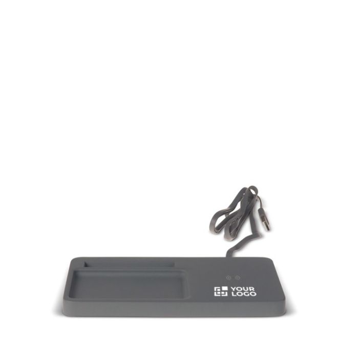 Organizer da scrivania rettangolare con caricabatterie wireless 5W