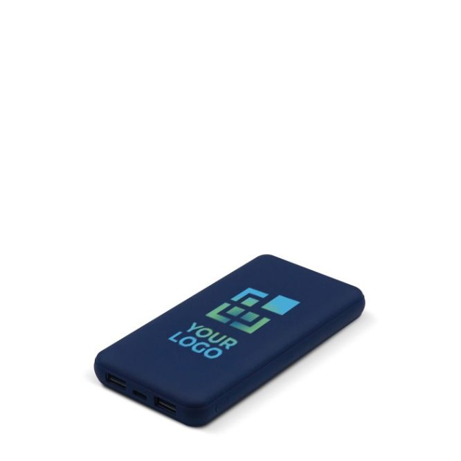Powerbank con finitura gommata, porta USB-A e porta tipo C da 8000mAh