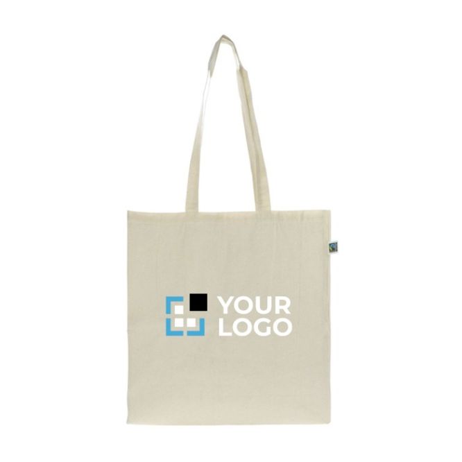 Borsa di cotone Fairtrade da 140 g/m² che supporta un peso max di 10kg
