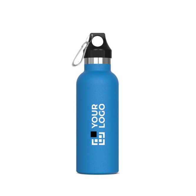 Borraccia acciaio inox con rivestimento in polvere e moschettone 500ml