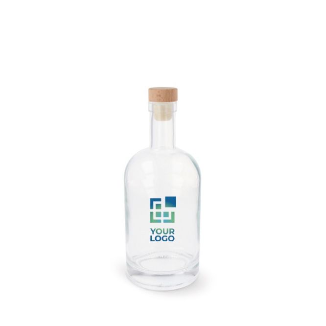Bottiglia piccola in vetro con tappo a pressione in legno FSC 500ml