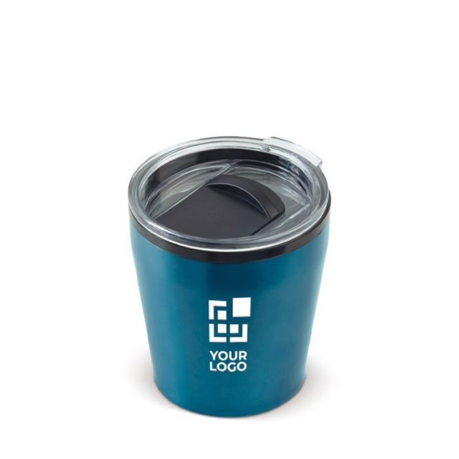 Bicchierino da viaggio in acciaio con tappo a vite in plastica 180ml