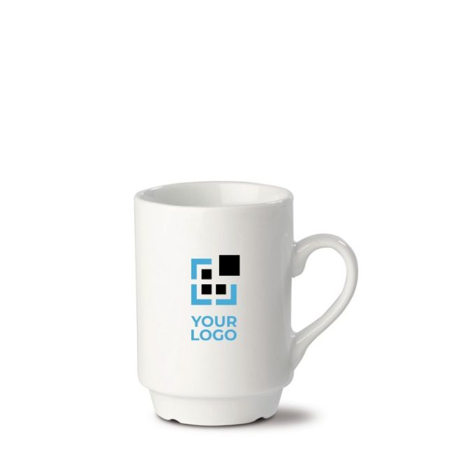 Tazza in porcellana bianca impilabile da 160ml