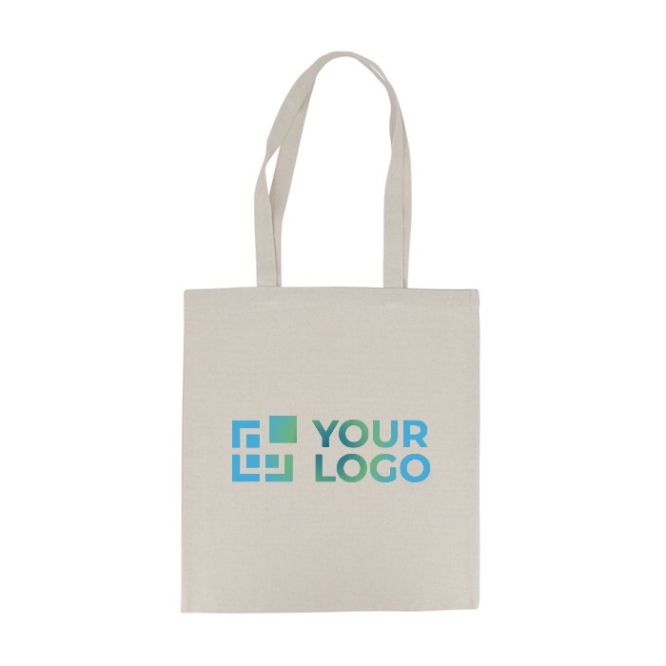 Shopper pubblicitaria con manici lunghi in cotone OEKO-TEX da 220g/m²