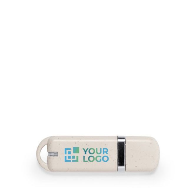 Memoria USB ecologica con cappuccio e corpo in paglia di grano