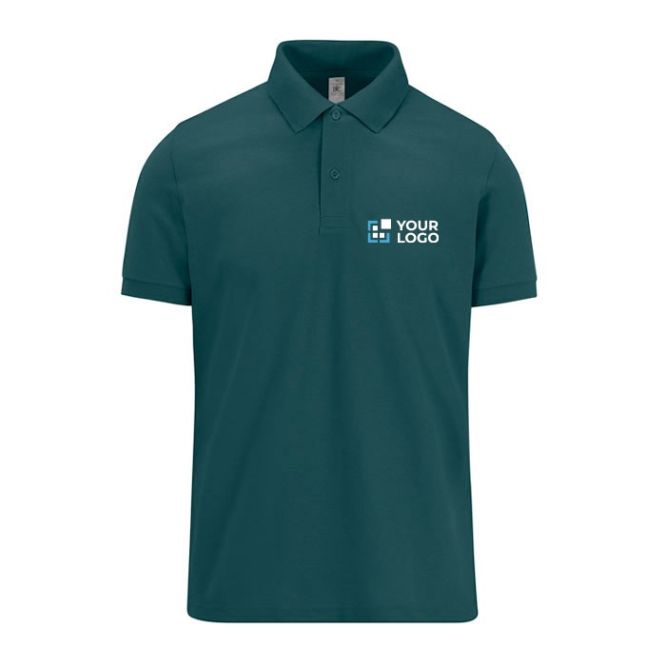 Polo aziendale unisex a maniche corte in cotone piqué da210 g/m² B&C color verde scuro
