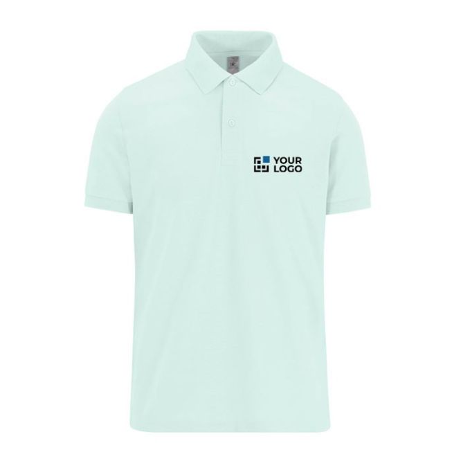 Polo classica unisex a maniche corte in cotone piqué da 180 g/m² B&C color azzurro
